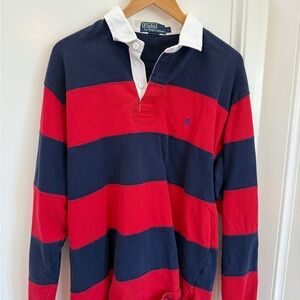 Ralph Lauren Red and Blue Casual Button Down Shirt